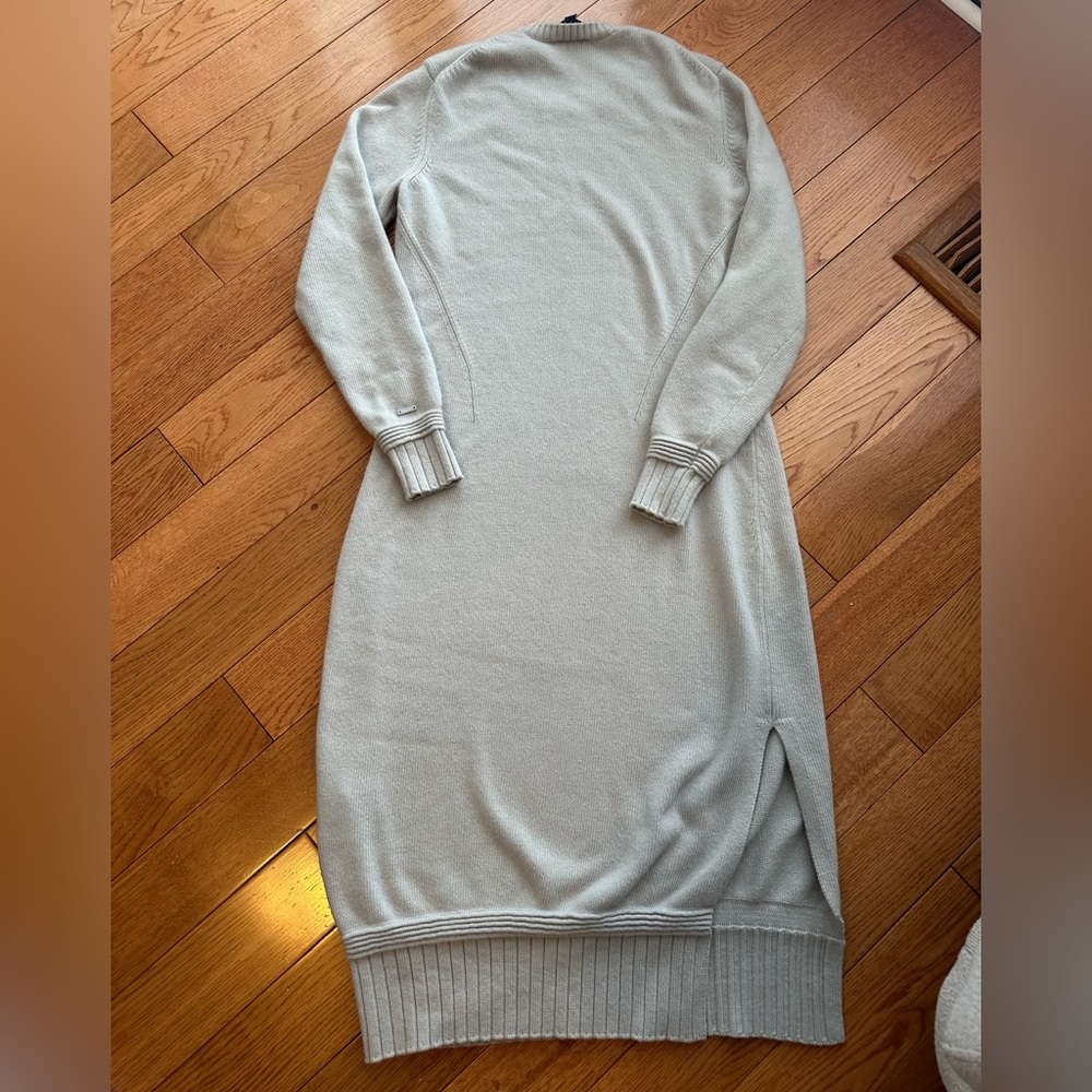 Armani Jeans Long Sleeve Knit Dress in Light Gray